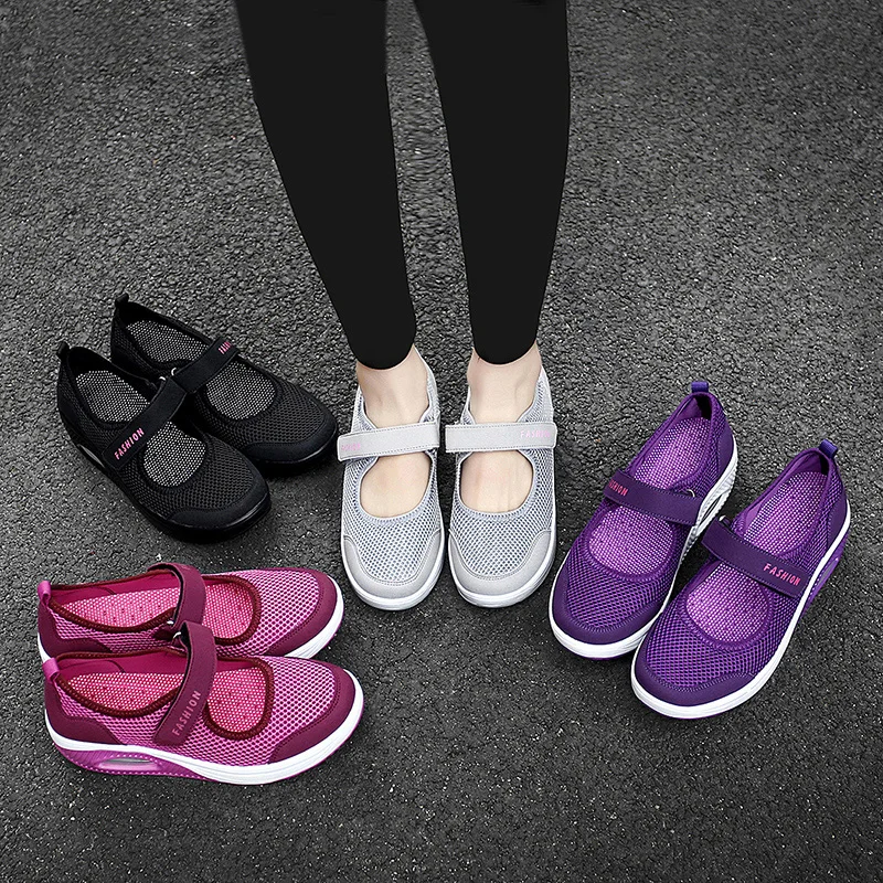 2021 Hot Sale Women Tennis Shoes Slip on Thick Bottom Sneakers Woman Gym Sport Outdoor Walking Fitness Trainers Tenis Feminino
