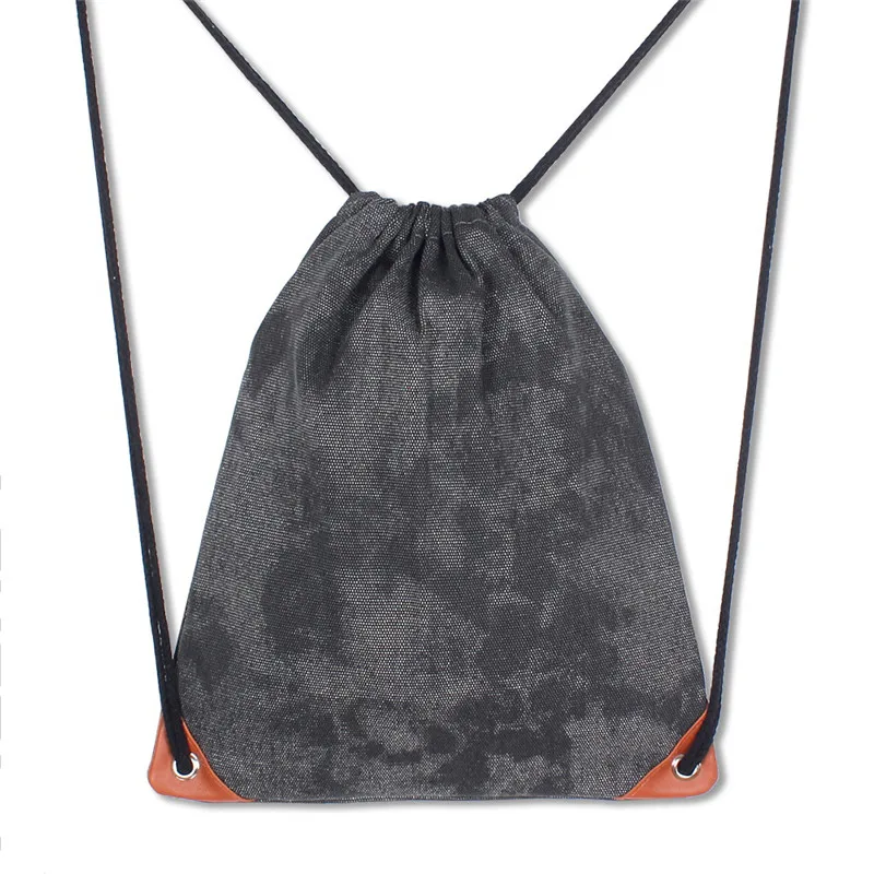 Beibaobao женская и мужская сумка на шнурке рюкзак в стиле ретро холщовые рюкзаки