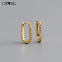 sipengjel fashion cute geometric oval hoop earrings personality u shaped piercing earrings for women jewelry 2021