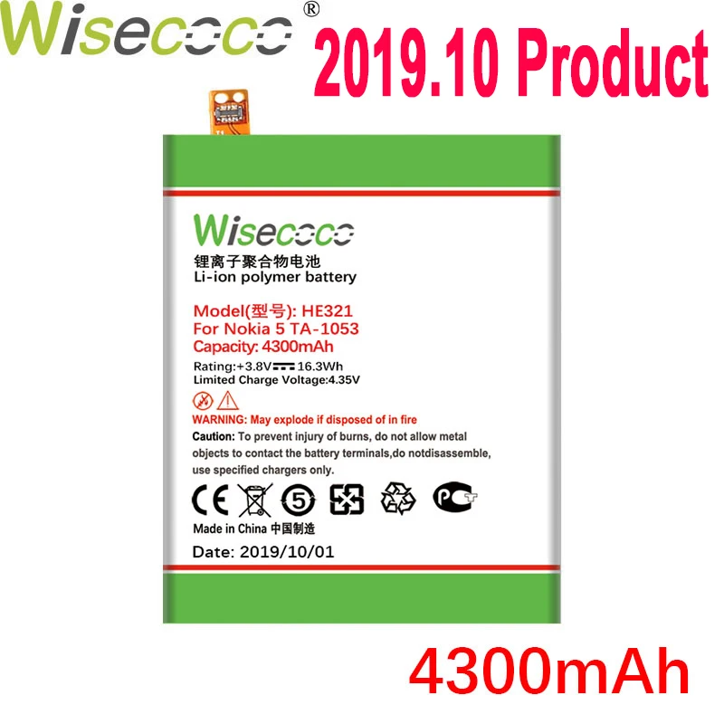 WISECOCO HE321 HE336 батарея для Nokia 5 Dual SIM(TA-1053 DS) мобильный телефон новейшее производство батарея+ номер отслеживания