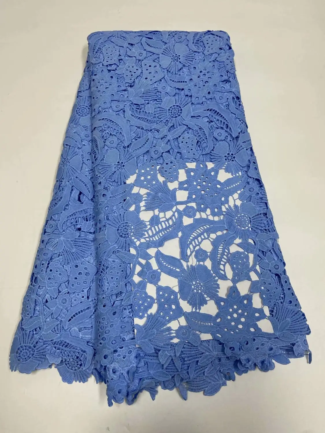

Latest African Water Soluble Lace Fabric 2020 Nigerian Guipure Cord Lace Fabric fashion embroidery material For wedding