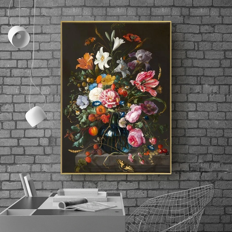 

Classical Still Life Flowers In Vase Flowers Canvas Paintings on The Wall Art Posters and Prints Art Pictures Bedroom Home Decor