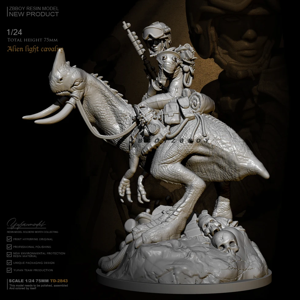 

75mm 1/24 Resin model kits figure colorless and self-assembled TD-2843