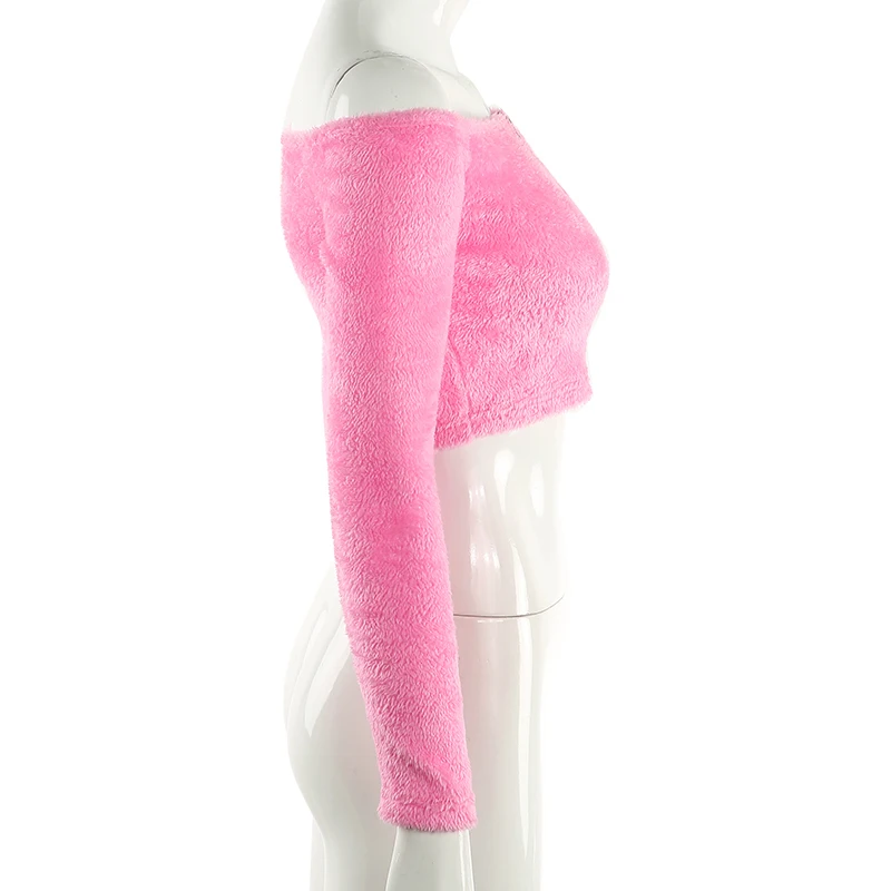 Sweetown 2019 Сезон осень Популярные модели Модные плюшевые футболки женская уличная