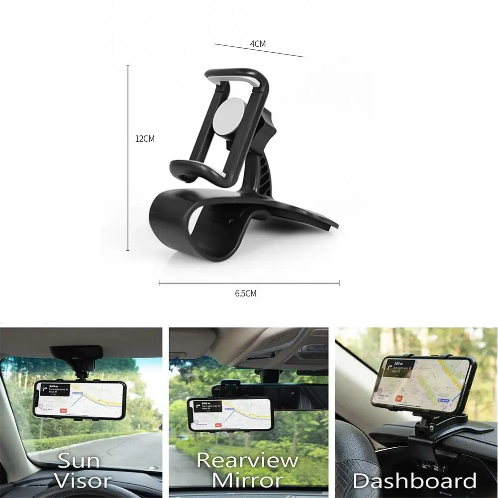 

Car Dashboard Phone Holder Mobile Clip Plastic Stand Air Vent Mount Adjustable 360 Degree Rotation
