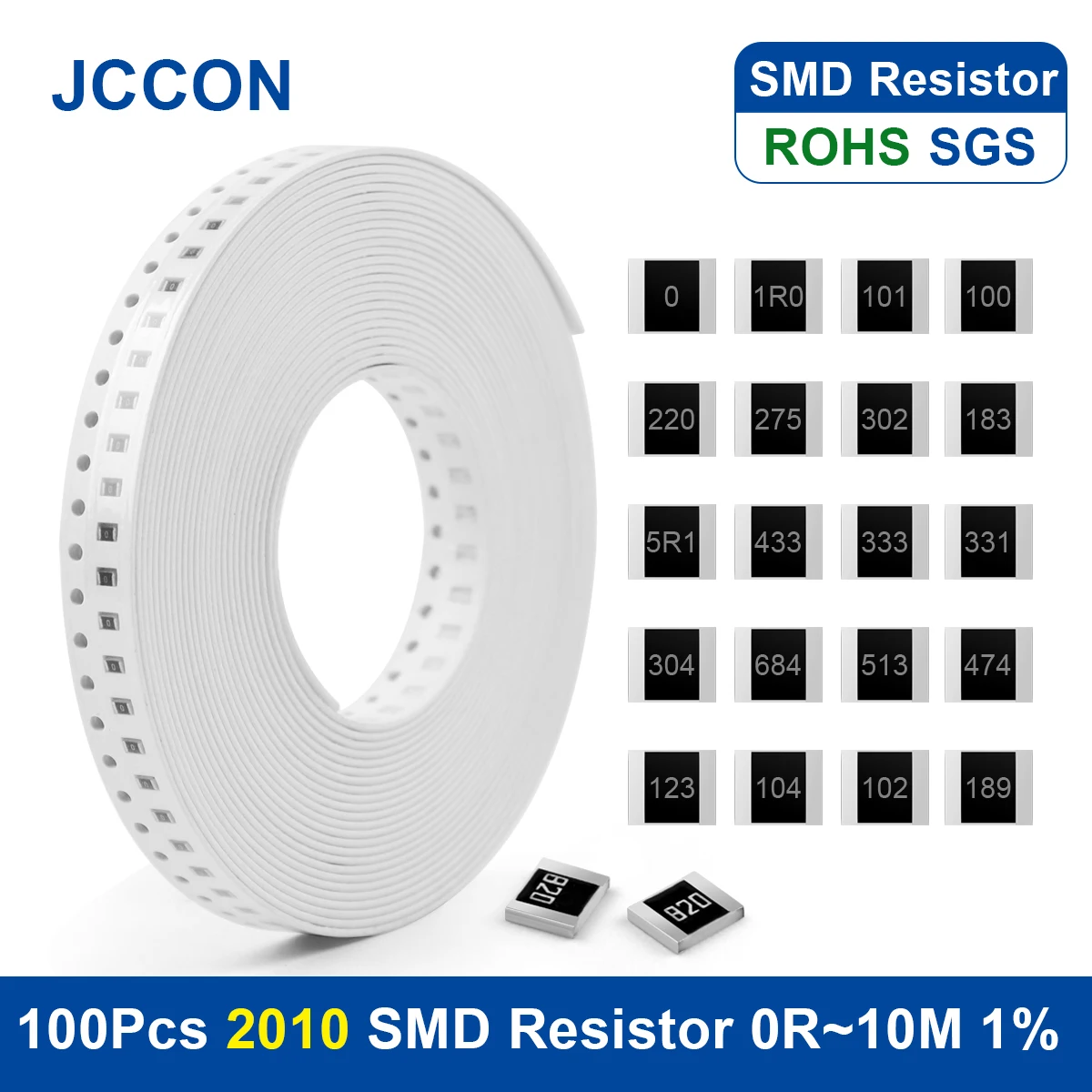 

Чип-резистор 100 SMD 0R ~ 10M 2010 1R 22R 47R 100R 220R 470R 1K 1% K 10K 2,2 K 0R 1R 10R 100R 150R 220R 330R, 100 шт.
