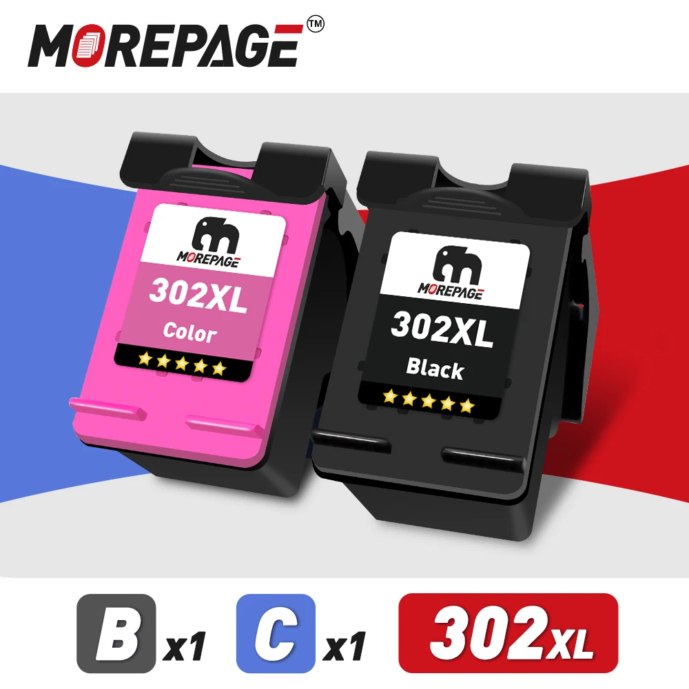 Переработанный картридж MorePage 302 для принтера HP 302XL Deskjet 2130 2135 1110 3630 3632 Officejet 3830 4520 |