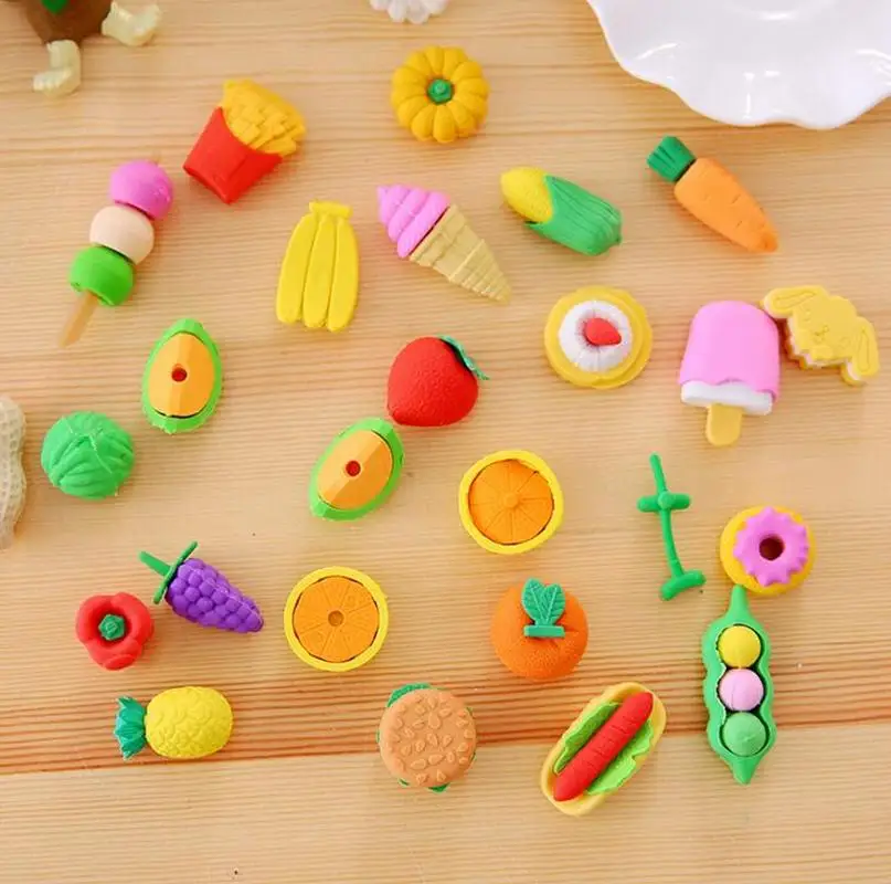 

1 opp bag/set New Cute Kawaii Rubber Eraser Lovely Cartoon Erasers For Kids Student School Supplies