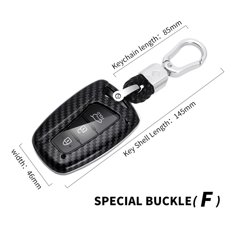 

Car Key Case Cover For Hyundai Grand Santa Fe IX45 GENESIS EQUUS AZERA 2013 2014 2015 2016 Accessories Carbon fiber Keychain