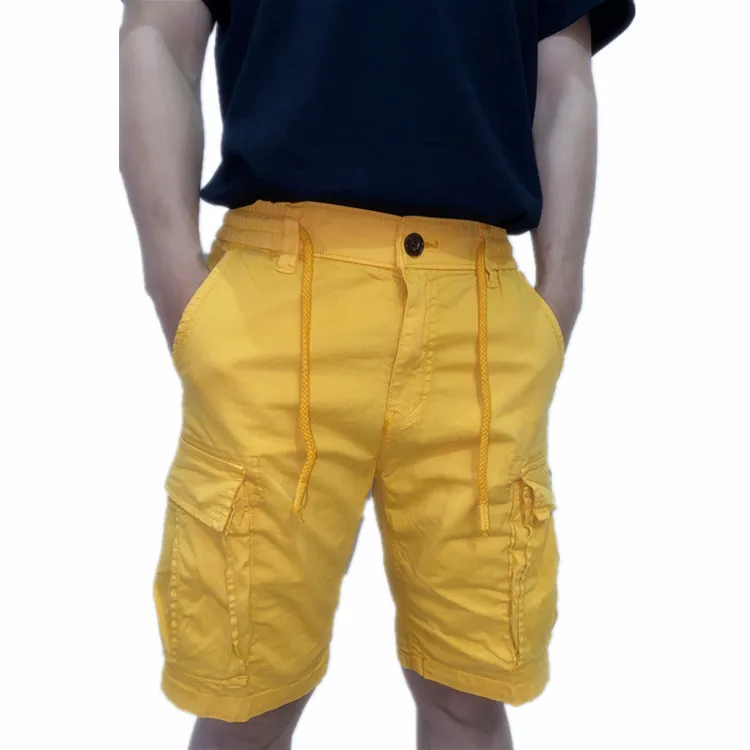 

Men 5 points pants casual summer overalls shorts men's trend loose breeches solid color cotton pants for men
