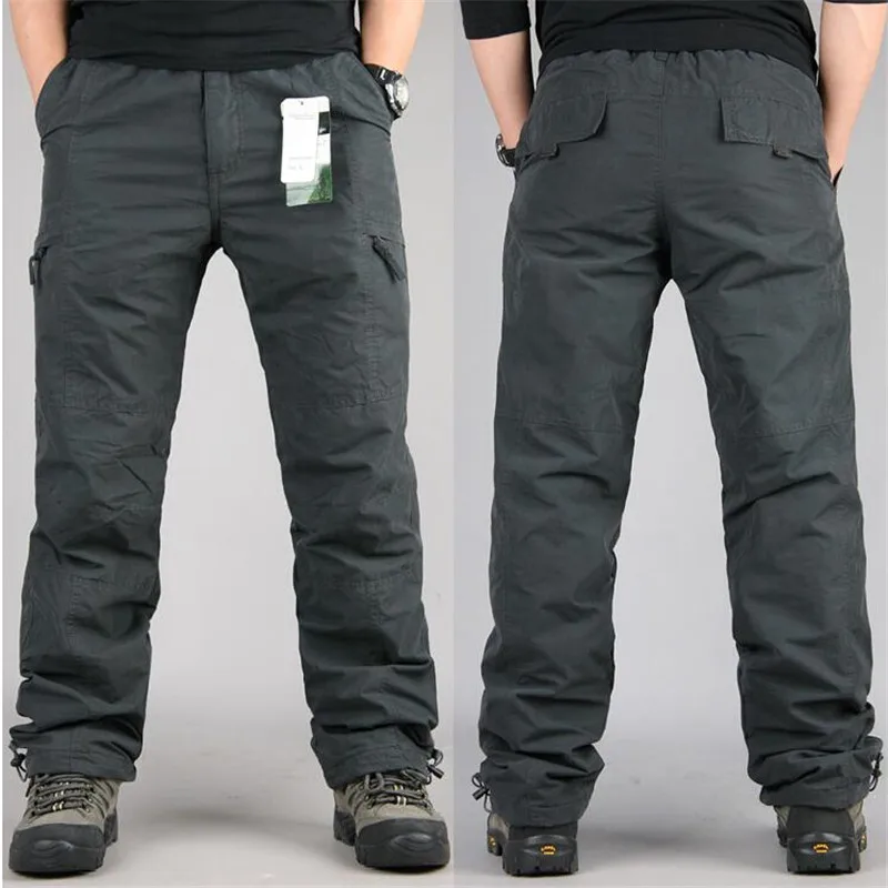 Мужские брюки-карго размеры до 6XL зимние Утепленные флисовые брюки мужские