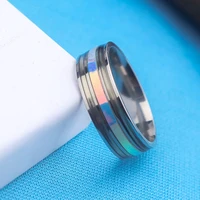 rings colorful fluted rings mens and womens rings titanium steel rings jewelry for women accessories fashion jewelry