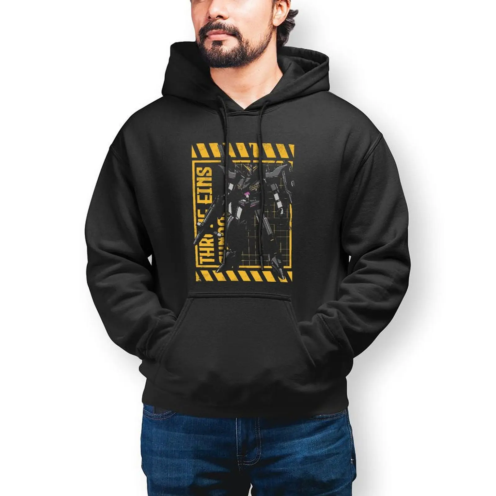 

Bandai Gundam GNW-001 Throne Eins Hoodie Anime Winter Long Sleeve Cotton Hoodies Mens Loose Pullover Hoodie