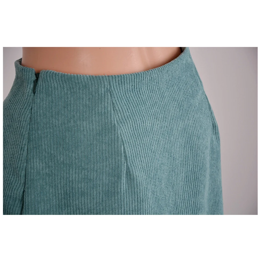 

2020 Spring Summer New Skirts Women Stylish Corduroy Split Mini Skirt Ladies Village Color Skinny High Waist Pencil Skirt