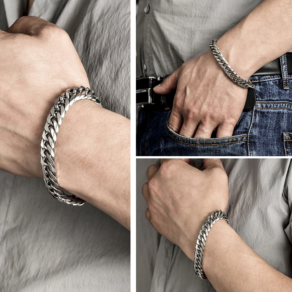 Браслеты мужские стальные изящный браслет из нержавеющей стали под золото