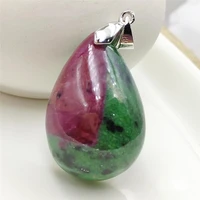 rare natural ruby zoisite red green pendant 32x23x14mm water drop women men gemstone gift necklace pendant jewelry aaaaa