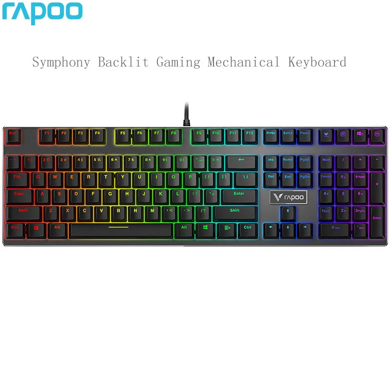 

Rapoo V700RGB Alloy Mechanical Keyboard Wired Keyboard Gaming Keyboard 108-Key RGB Backlit Keyboard Programmable Keyboard