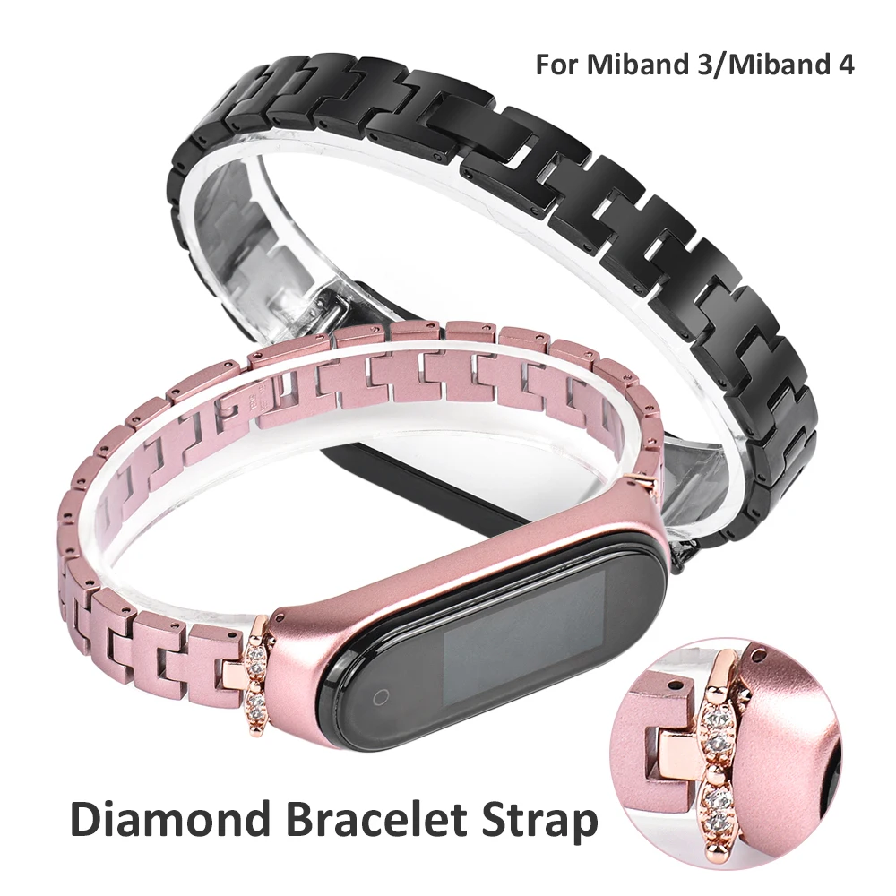 

Mi Band 5 6 Strap Metal Stainless Steel Bracelet for Xiaomi Mi Band 4 3 Straps Miband 3 Wristbands Pulseira Miband 4 Adjustable