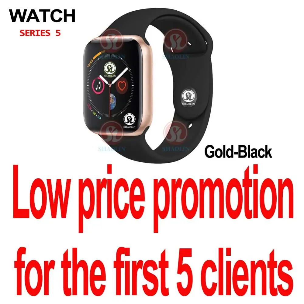Gold Black-Only 5 Скидка 50% на 42 мм умные часы серии 4 часы Push Message Bluetooth подключение для Android телефона IOS apple iPhone 5 7 8 X Smartwatch - Цвет: Gold Black-Only 5