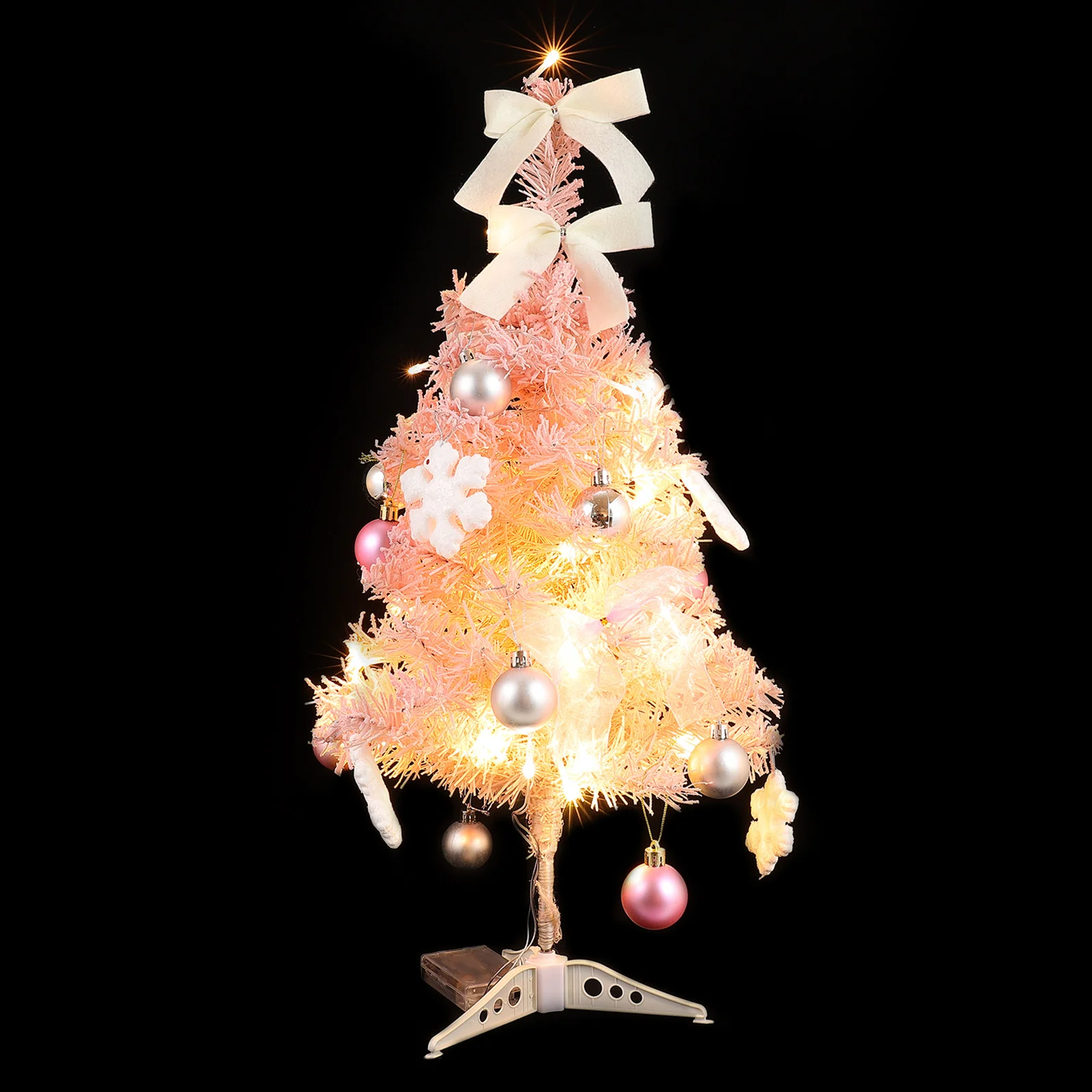 

1set Tabletop Xmas Tree Plastic Christmas Tree Party Decoration Without Battery