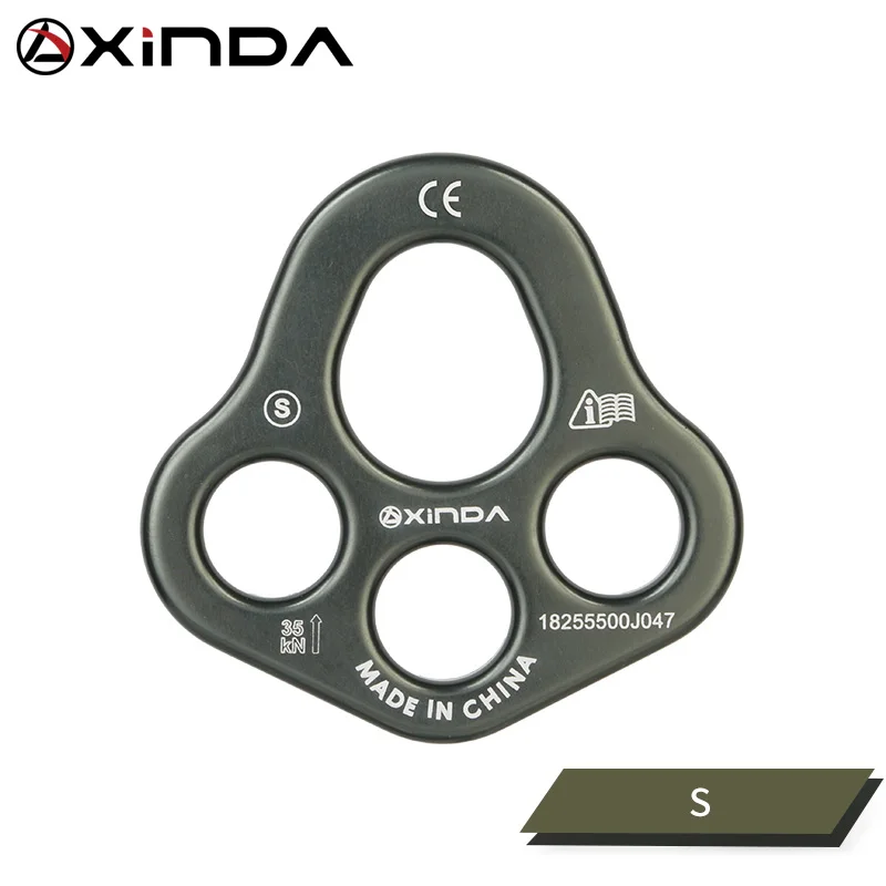 Gray 4 hole XINDA профессиональный аксессуар разделенная веревочная пластина разделяющая 4 отверстия силовая пластина для улицы с четырьмя отверстиями оборудование для скалолазания - Цвет: Gray 4 hole