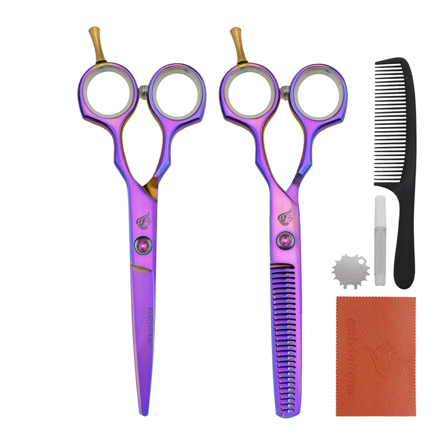 5.5" Rainbow Titanium Hair Scissors Titan Hairdressing Cheap Thinning Haircutter Barber Razor Edge Shears Kit | Красота и