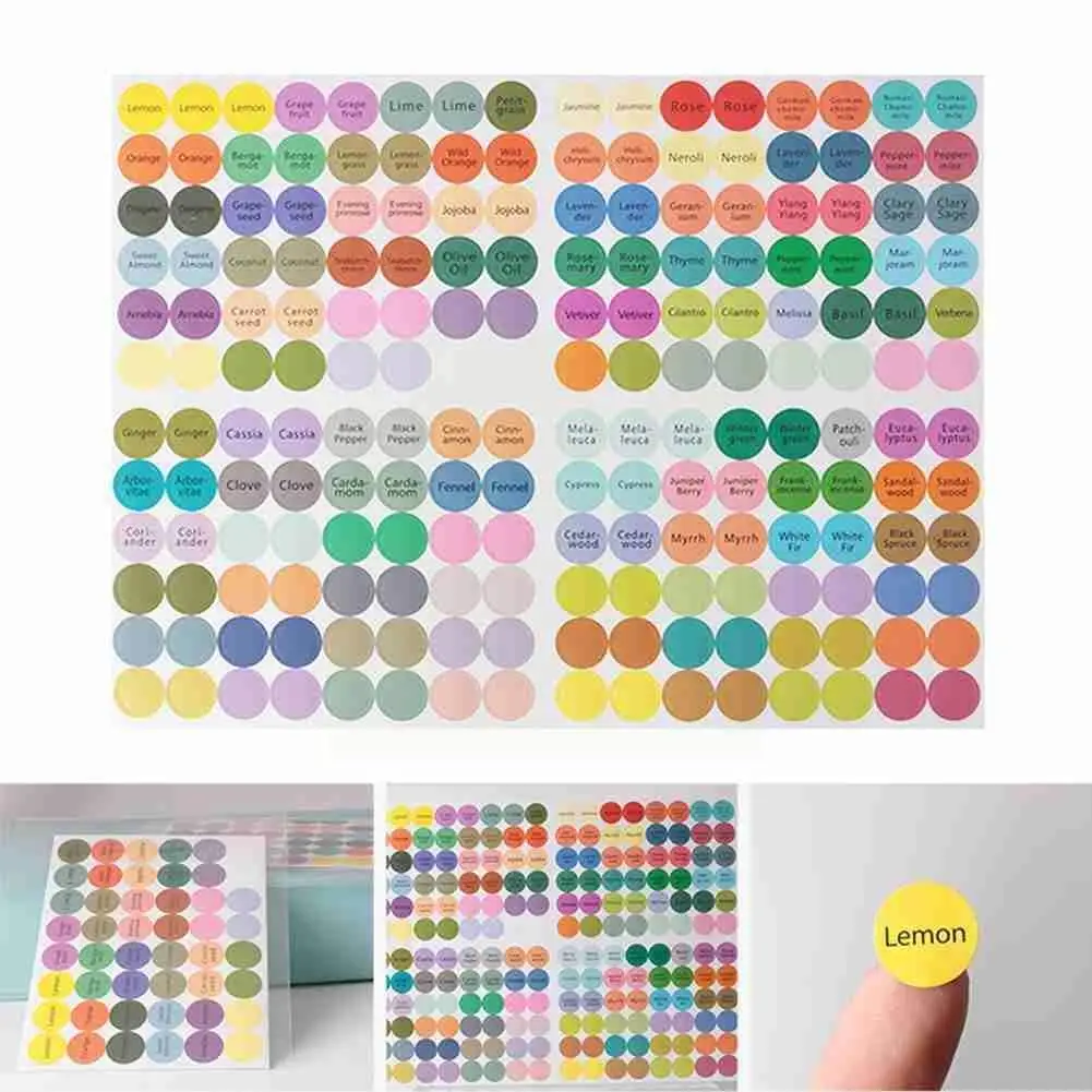 

Essential Oil Bottle Color Dot Label 13mm Round Bottle Essential Label Sticker Oil Cap Bottle Self-adhesive Cap T6Q7