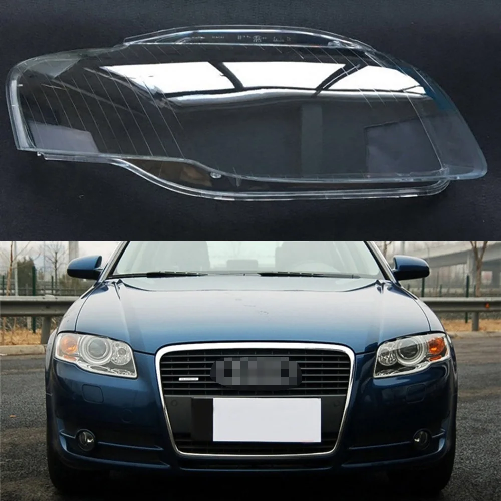 Для Audi A4 B7 2006 2007 2008 прозрачный автомобильный чехол для фары, объектив, Прозрачный передний авто корпус