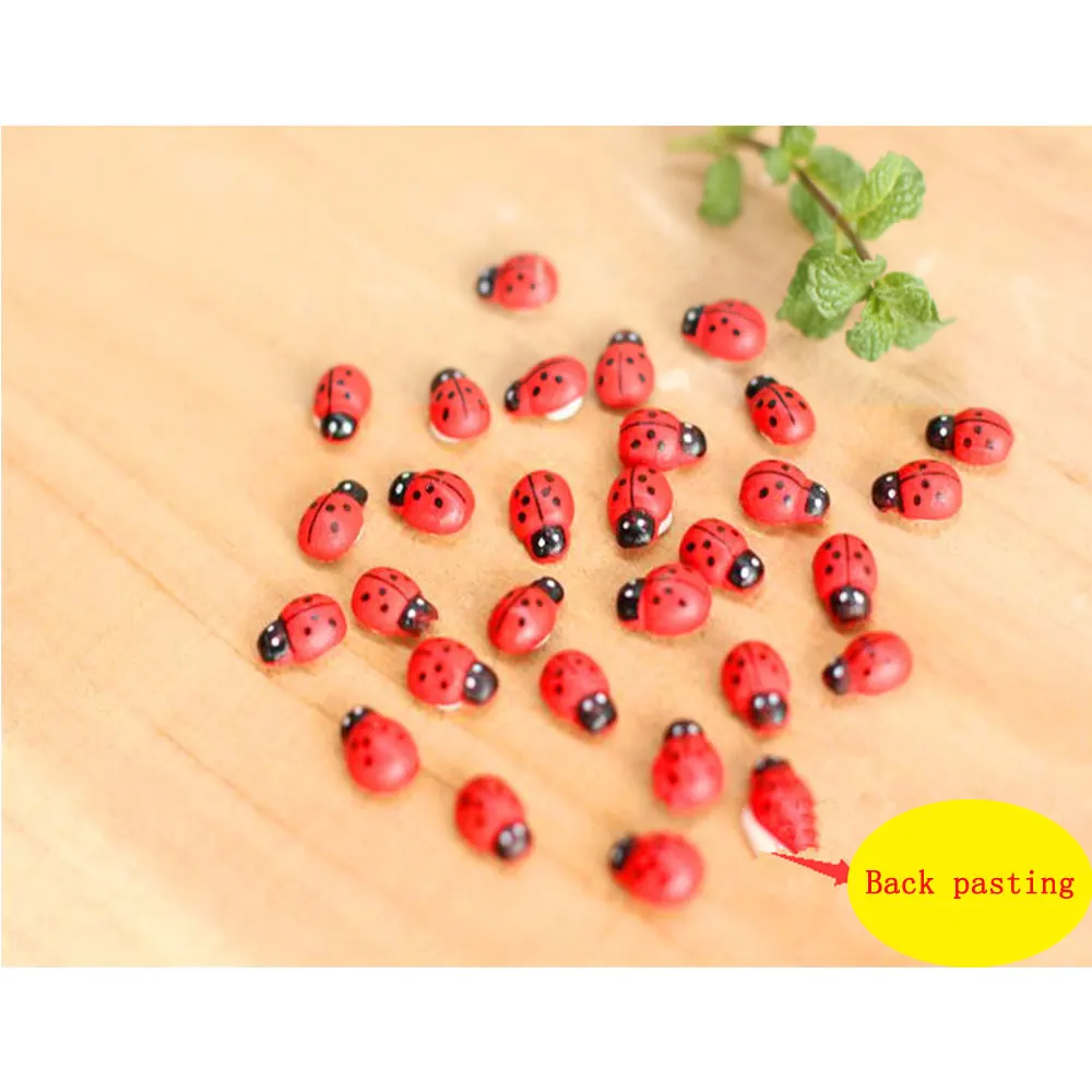 50 шт деревянные семь звезд Божья коровка пижамы Микро-Декорации для ландшафтного