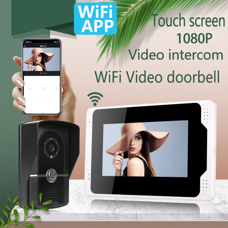 

Hd Display Support WIFI Remote Connection, Local/Remote Unlocking Intercom Monitoring Function Night Vision Intercom Door Phone