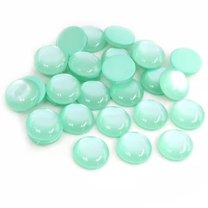 Новая мода 40 шт 12 мм зеленый цвет плоский задник Кабошоны Камея G6-32