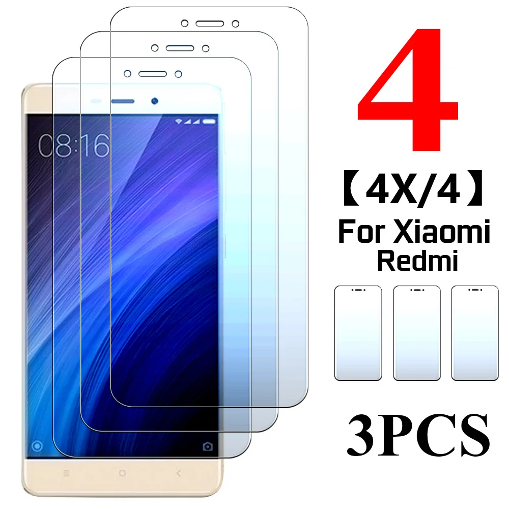 

3 pcs redmi4X glass for xiaomi redmi4 flim kismi xiaome redmi 4x remi 4 x xiomi4x screen protector 9H xiaome tempered flim glas