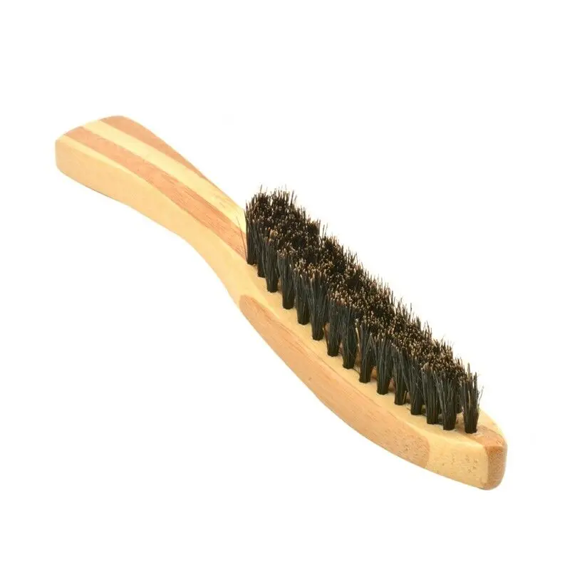 

1PCS Bamboo Wood Handle Men's Arc Beard Brush Men Mustache Brushes Comb Hair Brush Male Face Shaving Brush Styling Tool