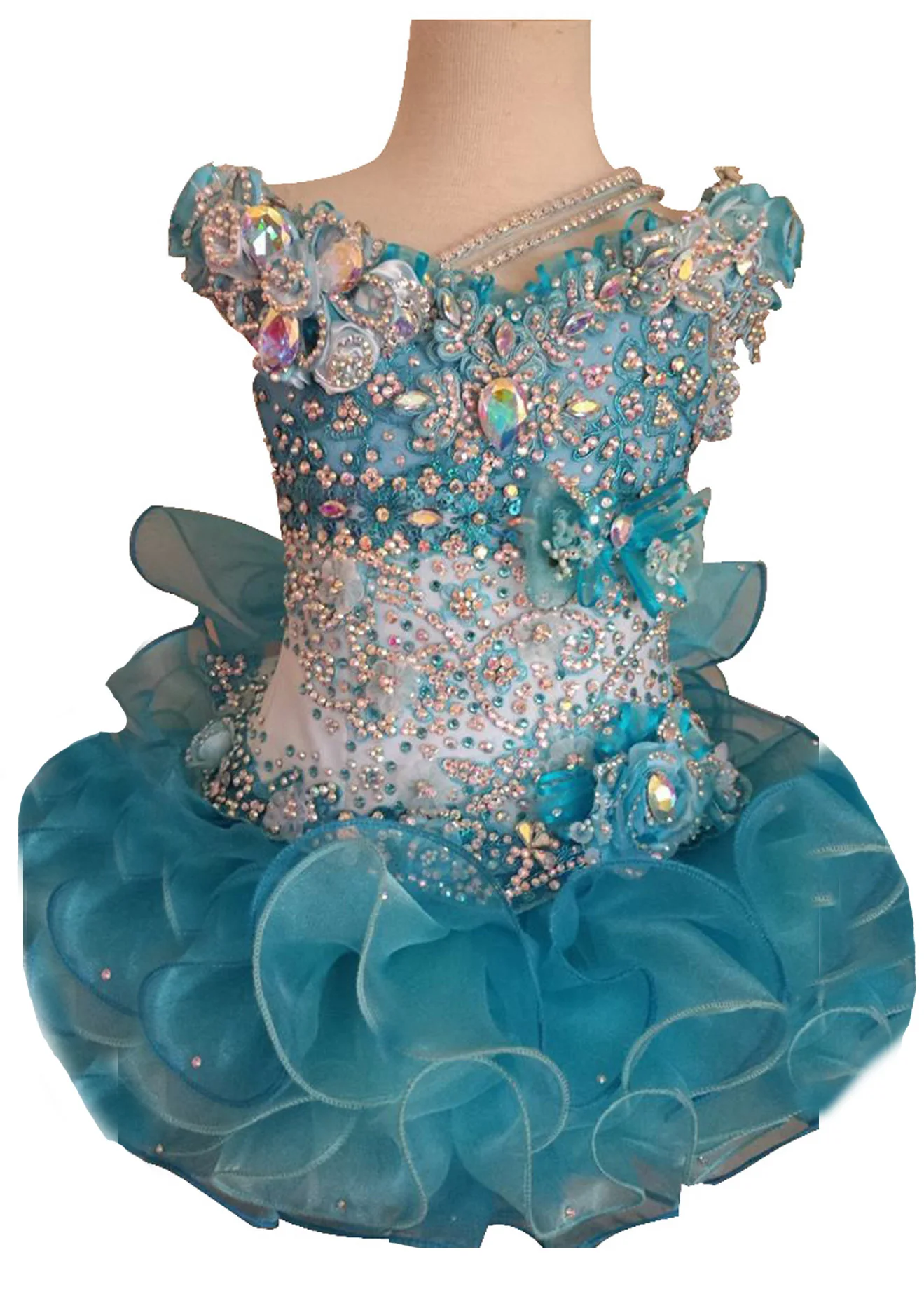 Роскошное Пышное Платье-пачка с v-образным вырезом и бусинами для маленьких