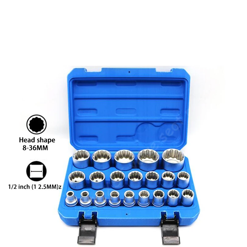 

21 шт./компл. 12-угловая втулка цветущего сливы фотоинструмент 1/2 дюйма Большая муха 8-36 мм 12-угловая втулка