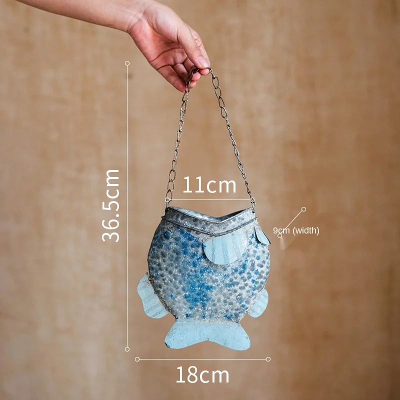 Новый дизайн рыбы садовое украшение винтажные металлические подвесные