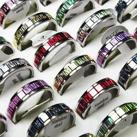 10 pcs mens womens fashion wedding party jewelry stainless steel finger rings romantic birthday gifts colorsize sent randomly
