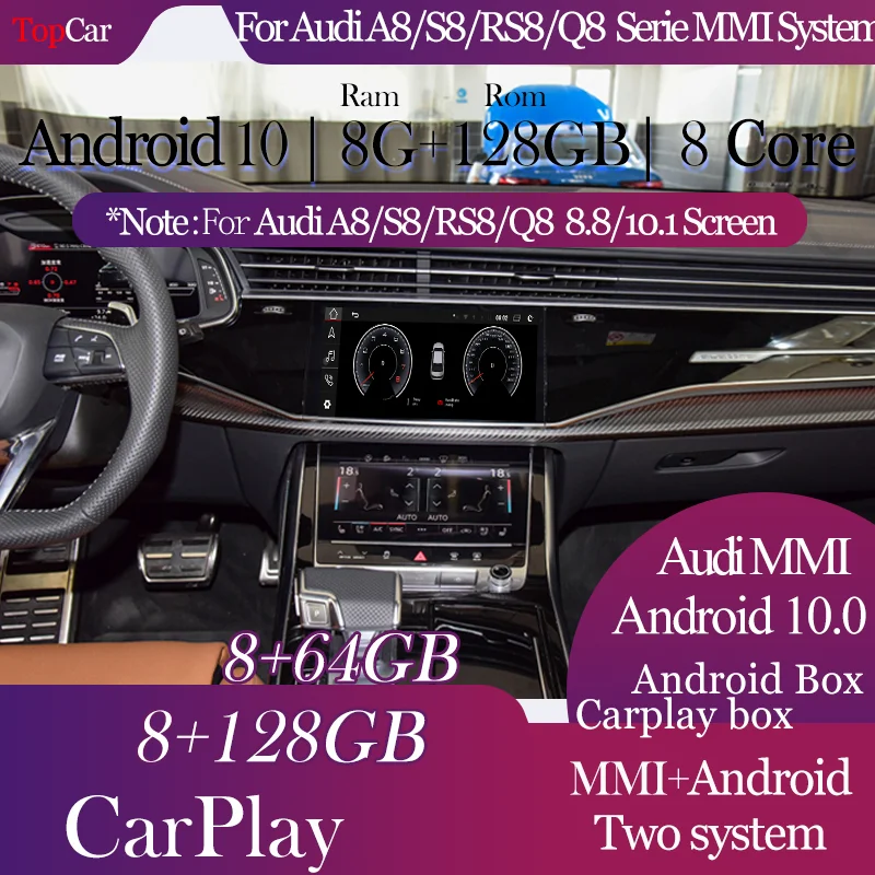 Hualingan Android play CarPlay box для Audi A6/A7/A8/R6/R7/r8/RS6/RS7/RS5/Q7/Q8 2018-today