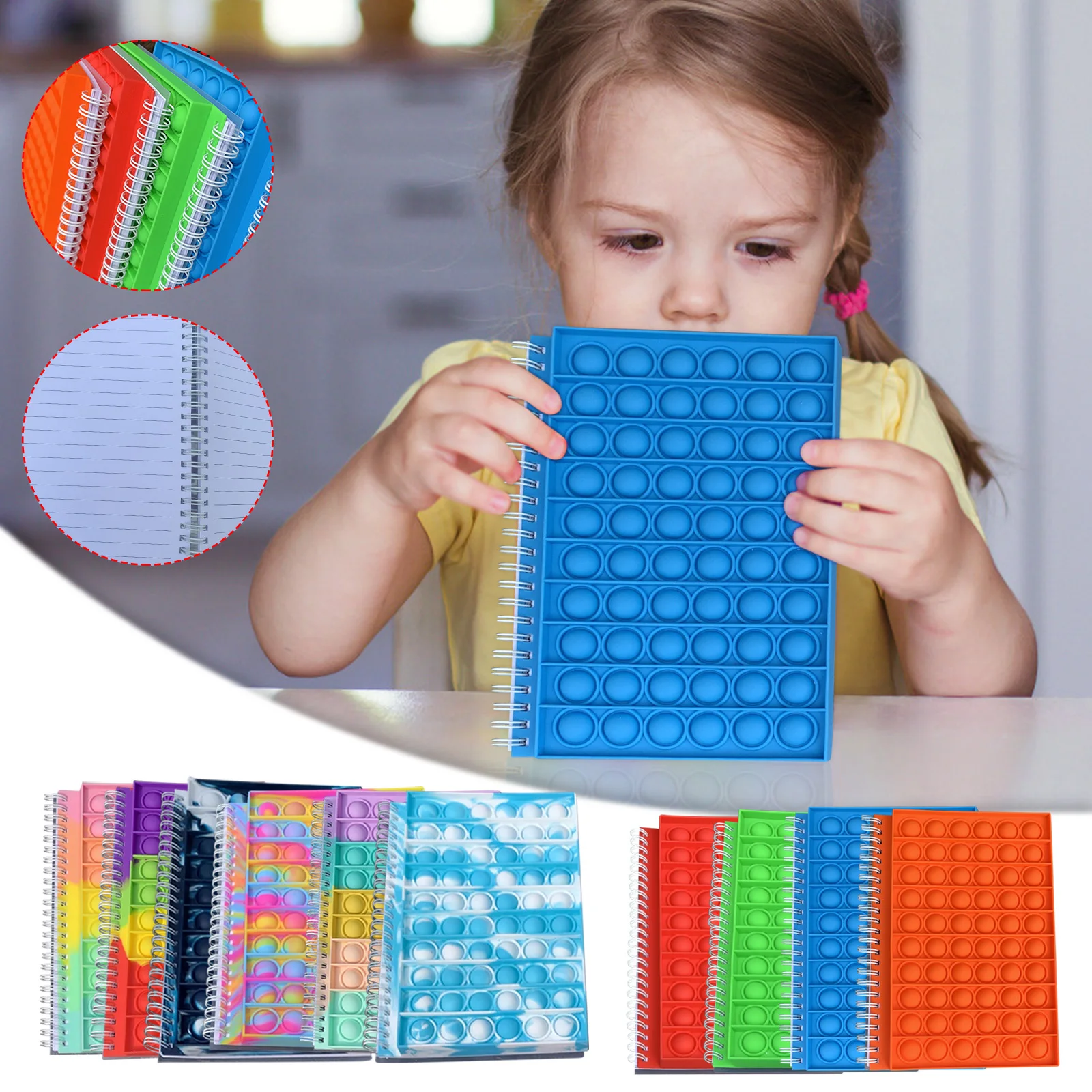 

Детский блокнот с радужными пузырьками, сенсорный игрушечный антистресс с особыми потребностями