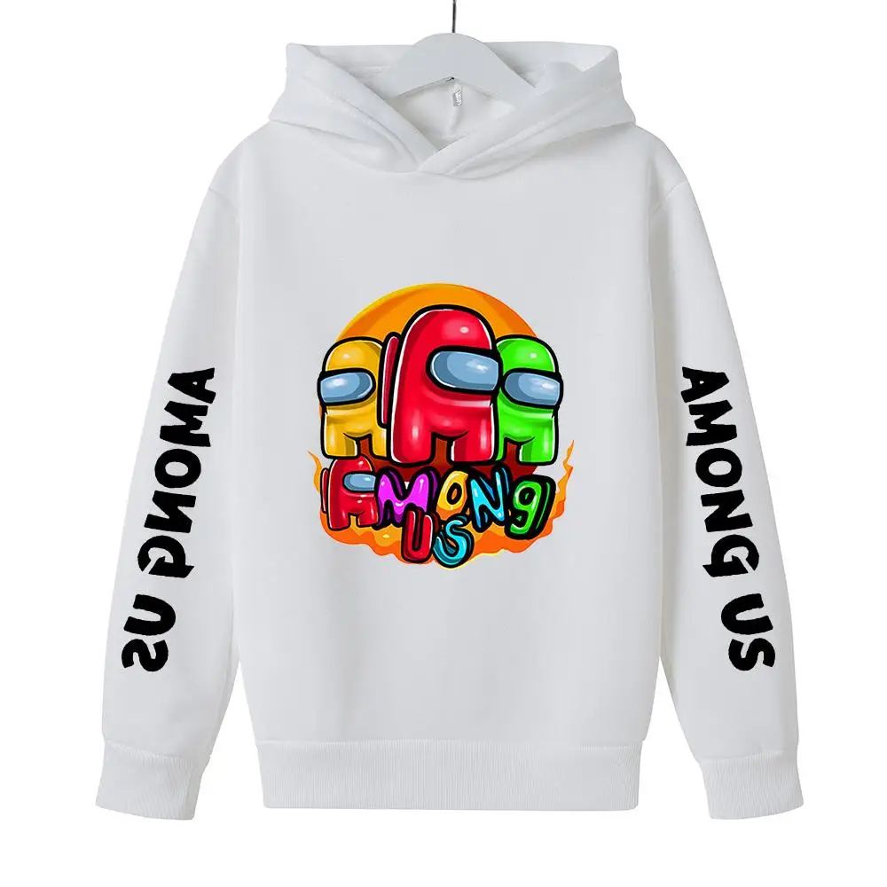

Among Us Hoodie Kids Size Boys&Girls Long Sleeve cotton Sweatshirt Children's Pullover Street Style Games Harajuku baby top 2020