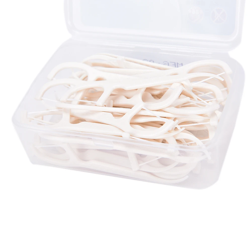 50Pcs/lot 3D Dental Floss Interdental Brush Teeth Stick Toothpicks Pick Oral Hygiene Clean Health Care White | Красота и здоровье