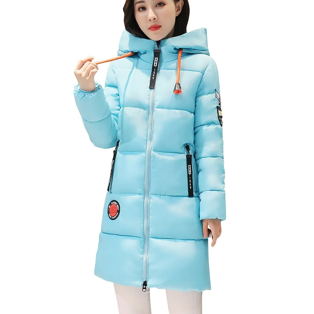 BU Womail, parkas-mujer-, зимняя куртка, Женское пальто, парка с капюшоном, куртка, Женская хлопковая парка, для женщин, большой размер - Цвет: BU