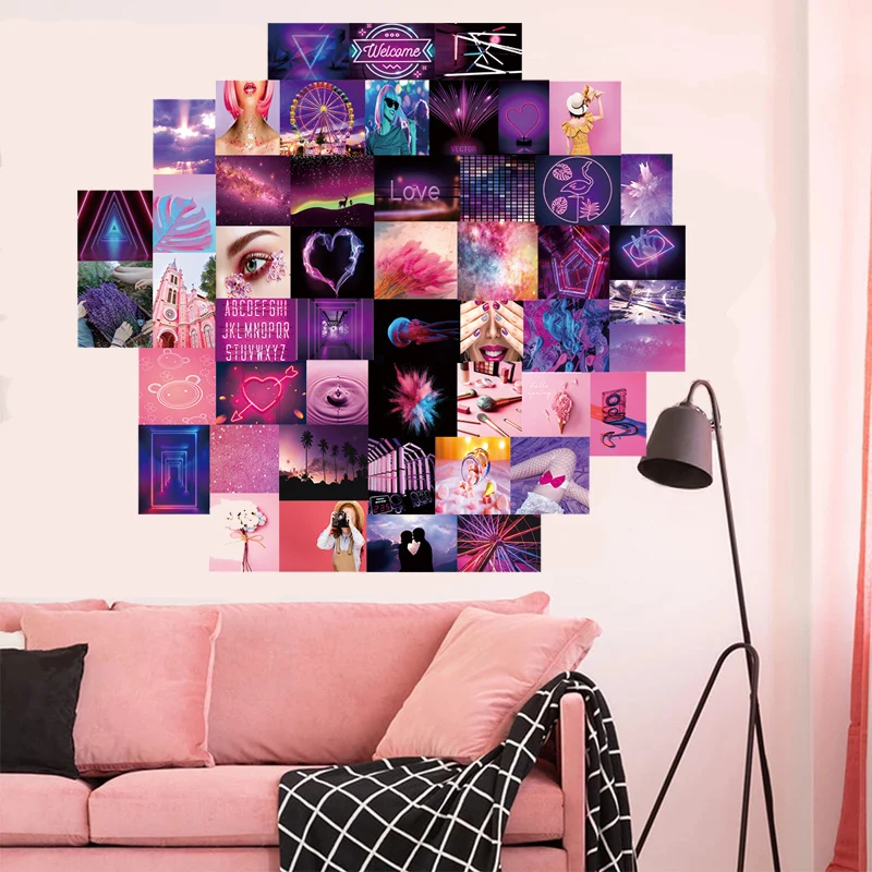 50 шт. семян розовых эстетическая картина для коллаж принт Наборы теплые Цвет