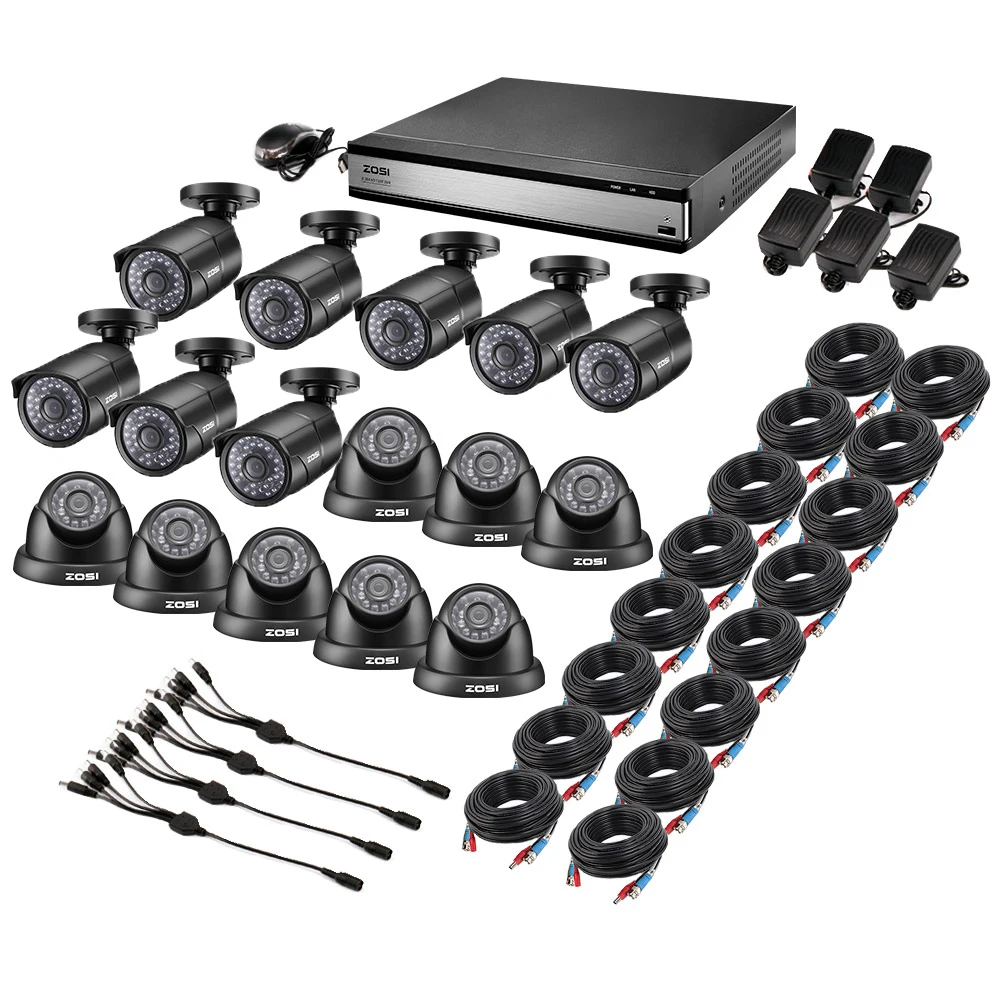 ZOSI Full HD 1080P 16 CH CCTV камера системы безопасности на открытом воздухе/в помещении с 16 шт. камера видеонаблюдения DVR комплект