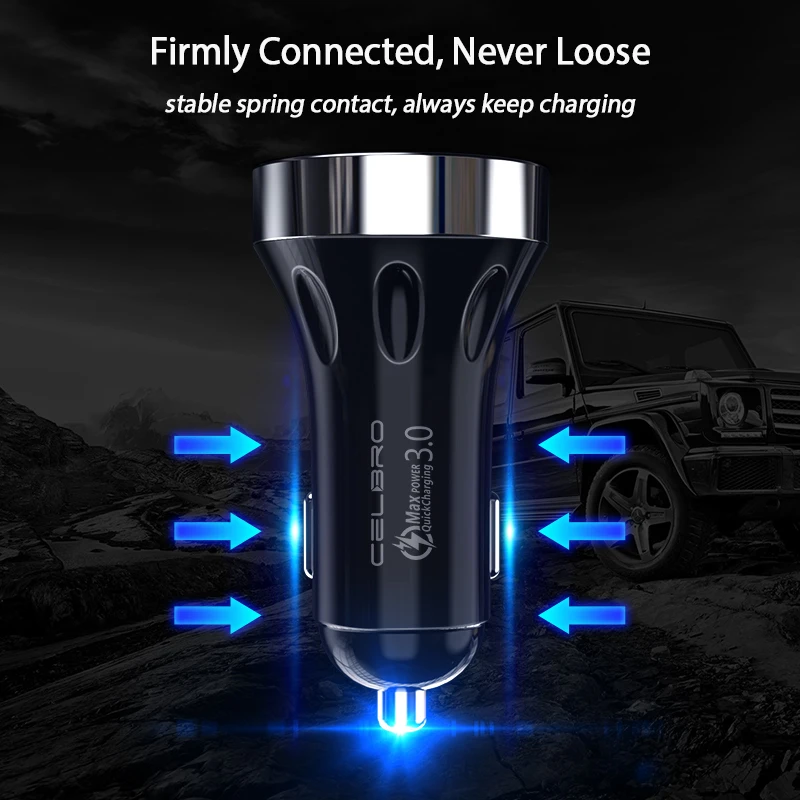 Обновление USB Автомобильное зарядное устройство двойной Usb 30 Вт QC 3,0 Led дисплей автомобильное зарядное устройство для мобильного телефона Iphone samsung Note 10 Xiaomi зарядное устройство s