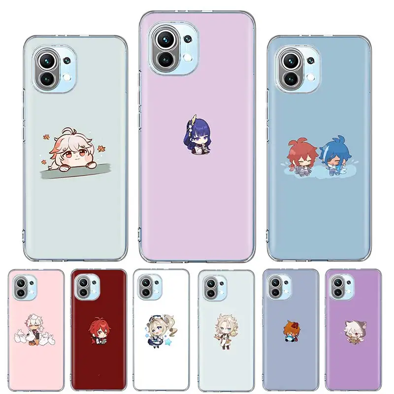 

Cartoon Genshin Impact Case Funda For Xiaomi Mi Note 10 Lite 11 Ultra 9T 10T Pro 10S Poco X3 NFC F2 F3 M2 A2 A3 Cover Coque