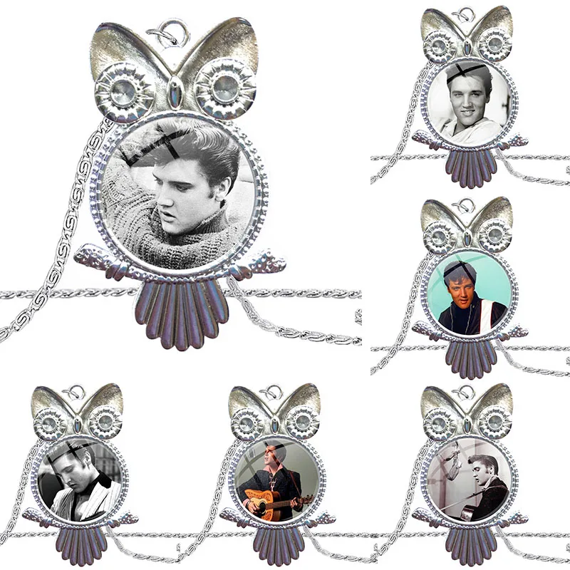 Ожерелье из стекла с кабошоном для женщин массивное ожерелье кулоном в виде совы