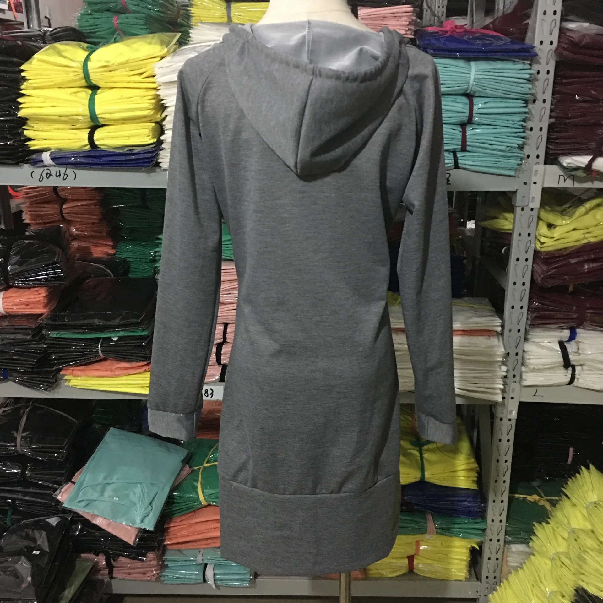 

Kalenmos 2021 New Solid Color Dress for Women Hooded Tight-fitting Long-sleeved Straight Pockets 5-color Streetwear Dresses