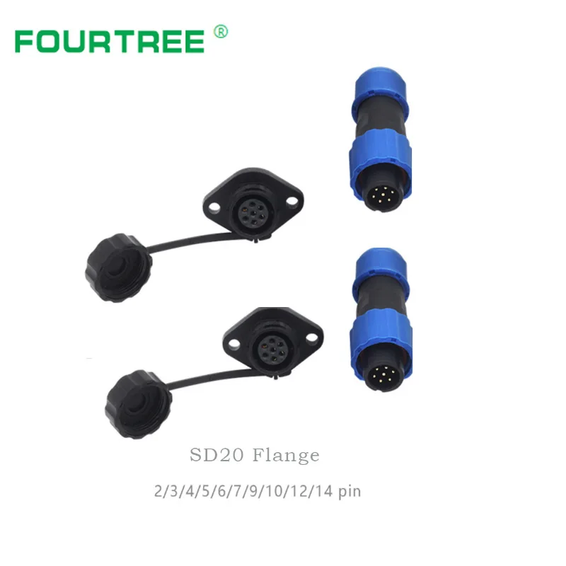 SD20 IP68 Водонепроницаемый фланцевый штекер авиационный разъем Панельное