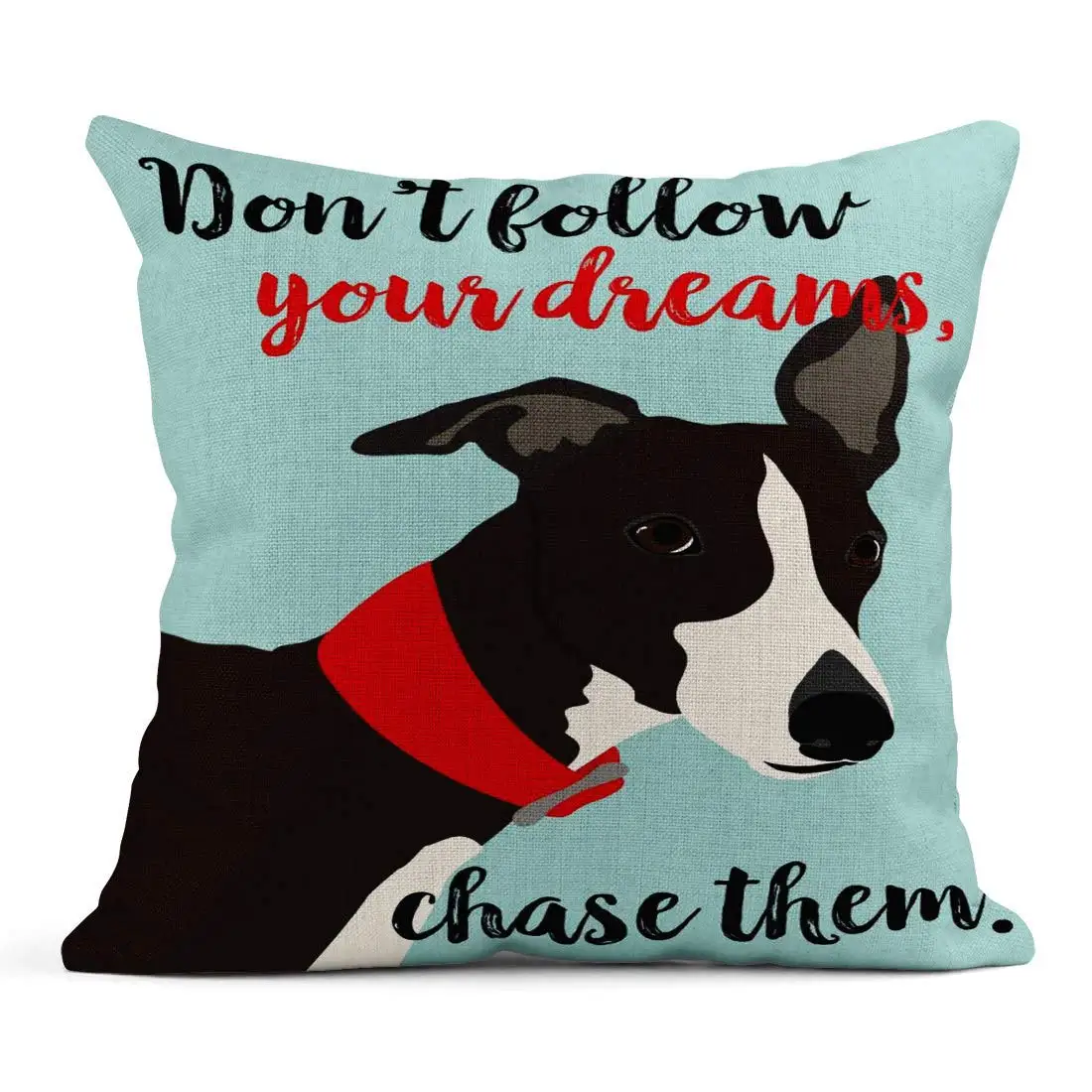 

Linen Throw Pillow Cover Case Dont Follow Your Dreams Chase Them Animals Decorative Pillow Cases Covers Home Decor Square